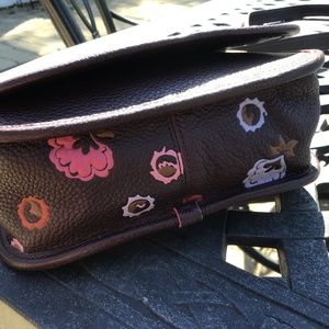 Coach oxblood mule Patricia saddle leather bag primrose floral gusset